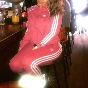 Adidas pink track suit